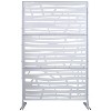 PAGED Decorative Screen Modern Partition Panel, Metal Fence Privacy Screen with Line Pattern for Balcony Garden Room Divider, 76" H×48" W - 3 of 4