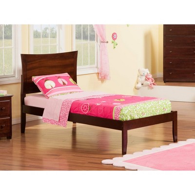 AFI Furnishings Metro Twin Platform Bed with Open Footboard and Turbo Charger in Walnut