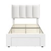 VECELO Velvet Upholstered Platform Bed Frame with Storage Drawers, Adjustable Headboard, No Box Spring Needed, Modern Storage Bed Frame for Bedroom - 3 of 4