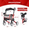 Metro Mobility Lightweight Rollator Walkers with 8 Inch Big Wheels,Foldable Rolling Walker with Seat,Drive Walkers for Seniors - 3 of 4