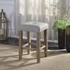 Set of 2 16" Charnell PU Counter Height Barstools Gray/Oak Finish - Acme Furniture - 2 of 4