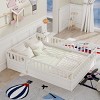 Toddler Bed with Safety Fence and Door, Wooden Floor Bed Frame for Kids’ Sleep, Play, and Reading Space – The Pop Home - 2 of 4