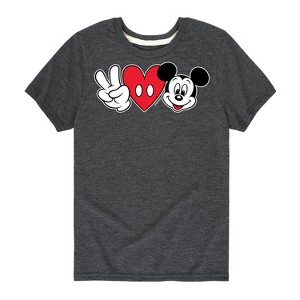 Boys' - Disney - Peace Love Mickey Short Sleeve Graphic T-Shirt - 1 of 4