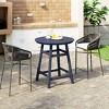 WestinTrends Malibu 35" All Weather HDPE Outdoor Patio Round Counter Height Bistro Table With Umbrella Hole - 2 of 4