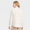 Women's Long Sleeve Corduroy Button-Down Boyfriend Shirt - A New Day™ Cream - image 2 of 3