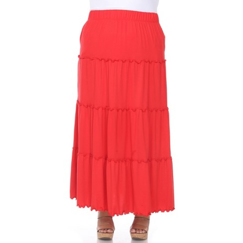 Tier women's plus shop size maxi skirts