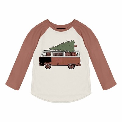 Boy's Kids' Christmas Mobile Longsleeve Raglan Tee - TINY WHALES