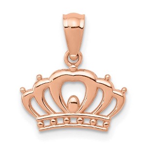 Black Bow Jewelry 14k Rose Gold 13mm Polished Crown Pendant - 1 of 4