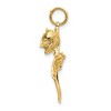 Black Bow Jewelry 14k Yellow Gold Red Cubic Zirconia Accented 3D Rose Pendant - 2 of 4