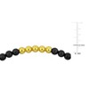 EVERLY JEWELRY |Men's Yellow Plated Sterling Silver 6mm Black Titanium Spring Bead Elastic Bracelet - 9 in - 2 of 4