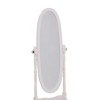 Vynxaria 59.25" Tall Oval Standing Wooden Floor Mirror with White Finish ¨C Adjustable & Stylish - 2 of 4