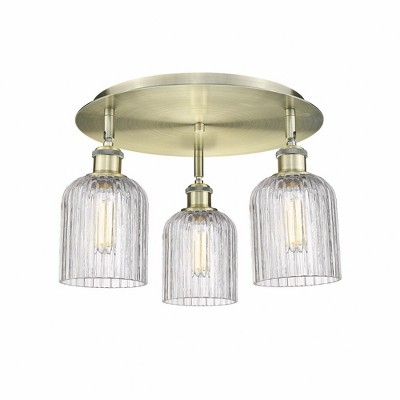 Bridal Veil - 3 Light Flush Mount In Art Deco Style-10 Inches Tall and 16.75 Inches Wide