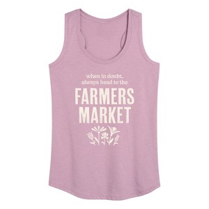 Women's - Instant Message - When in Doubt, Always Head to the Farmer's Market Graphic Racerback Tank - 1 of 4