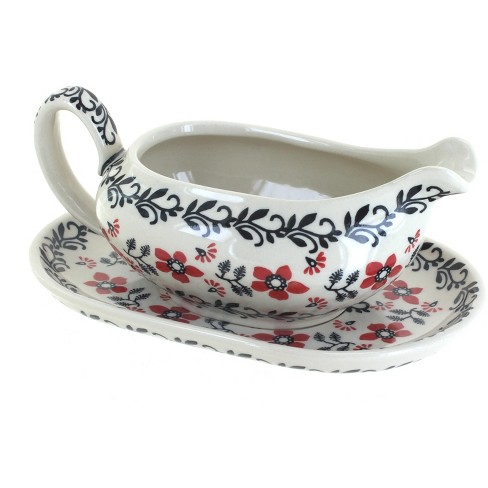 Bruntmor 20 Oz Ceramic Gravy Boat With Tray, Blue : Target