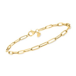Ross-Simons Italian 18kt Yellow Gold Paper Clip Link Bracelet - 1 of 4