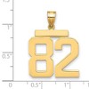 Black Bow Jewelry 14k Yellow Gold, Athletic Collection, Large Polished Number 82 Pendant - 2 of 3
