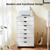 7 Drawer Mobile File Cabinet, Wooden Under Desk Filing Cabinet for Legal/Letter Size, Rolling Filing Storage Cabinet For Home Office Study Room White - image 3 of 4