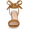 Allegra K Women's Back to College Faux Suede Open Toe Ankle Tie Back Chunky Heel Sandals - 2 of 4