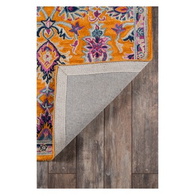 Hand Tufted Orange Wool 3' x 5' Floral Rug