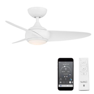 38" WAC Loft Matte White Smart Outdoor LED Ceiling Fan - 1 of 2