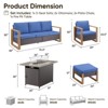 Buenhomino 4 Piece Patio Furniture Set 41in Fire Pit Table Outdoor Furniture Sets Patio Couch Outdoor Chairs 50000 BTU Propane Fire Pit - 3 of 4