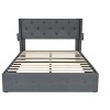 Grungis Bed Frame with Wingback Headboard,Liftable Storage Platform Bed with USB Ports for Bedroom - 3 of 4
