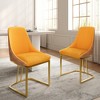 CLIHOME Set of 2 Modern High Back Dining Chair with Metal Legs in Orange - 2 of 4