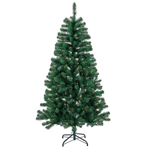 3ft Prelit Flocked Downswept Spruce Artificial Christmas Tree Clear ...