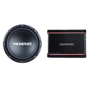 Memphis Audio SRX300.1V Mono 2-Ohm 300 Watt with SRX1040V 10" Street Reference Single 4-Ohm Subwoofer - 1 of 4