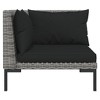 vidaXL Patio Lounge Set Outdoor Sectional Sofa Set Table Poly Rattan Dark Grey - 4 of 4