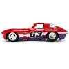 1963 Chevrolet Corvette Stingray #63 "Chevy Racing" Red with White and Blue "Bigtime Muscle" 1/24 Diecast Car Model by Jada - 3 of 4