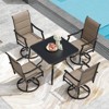 Maggift Patio Seating Sets, 5-Piece Outdoor Table and Chairs Set, with Swivel Chairs, Patio Table, Paded, for Poolside, Gray, 25.2"*25.2"*48.6" - 3 of 4
