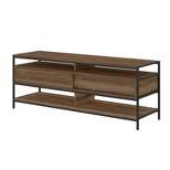 Wood and Metal TV Stand for TVs up to  58" Brown/Black - The Urban Port