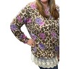 Women's Lace Trim Floral Animal Sweater - honeyme - 2 of 2