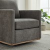Gulches 30.7"W Square Swivel Accent Chair, Charcoal Chenille Upholstered 360¡ã Lounge Chair for Living Room Bedroom - 4 of 4
