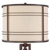 Franklin Iron Works Elias Industrial Rustic Floor Lamp 65 1/2" Tall Oil Rubbed Bronze LED Nightlight Off White Drum Shade for Living Room Bedroom Home - 3 of 4