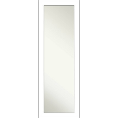 18" x 52" Wedge Framed On the Door Mirror White - Amanti Art