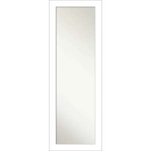 Amanti Art 18"x52" Wedge Framed On the Door Mirror White: Modern Polystyrene Frame, No Assembly Required - 1 of 4