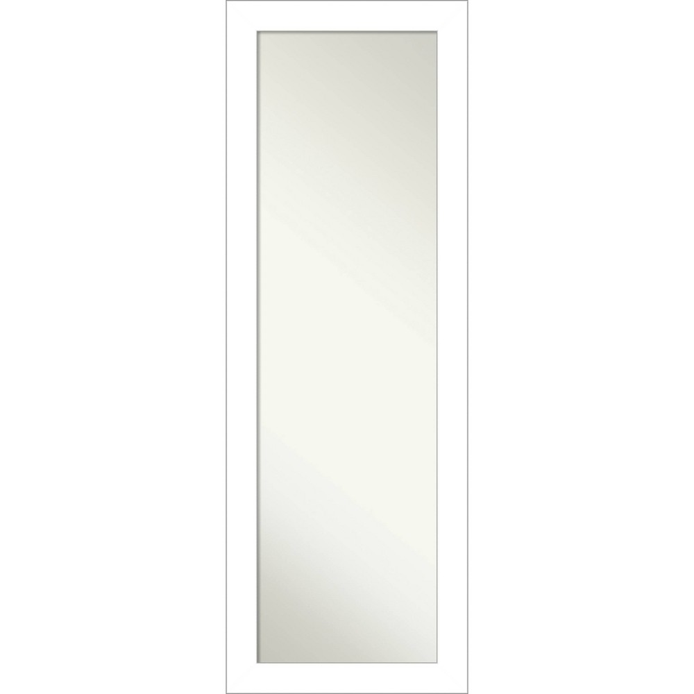 Photos - Wall Mirror 18" x 52" Wedge Framed On the Door Mirror White - Amanti Art
