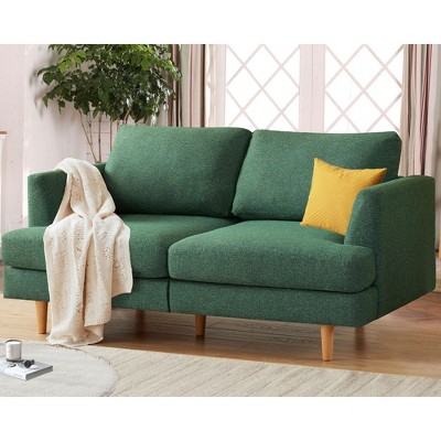 Gericco 65" Deep Seat Loveseat Sofa, Mid Century Modern Couches for Living Room, Small Couches for Small Spaces Couches with Wooden Legs