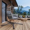 Foldable Swing Patio Egg Chair With Puffy Cushion,Haging Egg Chair With Stand,Hammock Chair -Maison Boucle - 2 of 4