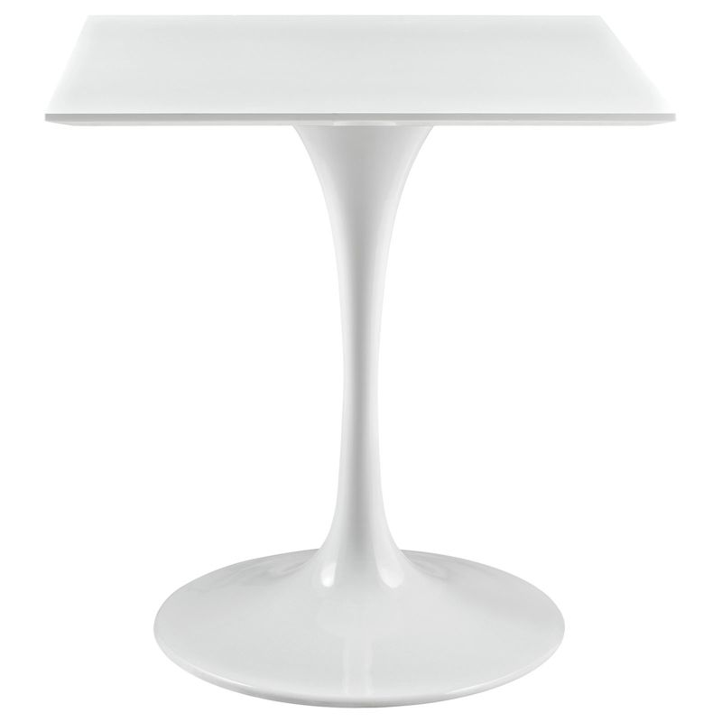 28&#34; Lippa Square Wood Top Dining Table White - Modway, Modern Chip-Resistant, Metal Pedestal Base, 4 of 7
