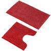 Home Mart Goods 2 Piece Set Red Soft Cozy Plush Chenille Bath Mat Bathroom Rug - 3 of 4