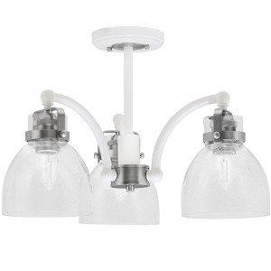 Toltec Lighting Easton 3 - Light Flush Mount in  White/Brushed Nickel with 6" Clear Bubble Shade - 1 of 1
