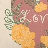 16"x16" Valentine's Day Love and Roses Square Throw Pillow Rusty Mauve - e by design: Festive Decorative Cushion - 2 of 4