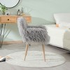 CAVINAS Faux Fur Accent Chair with Mid-Height Backrest and Metal Legs,Modern Upholstered Living Room Chairs,Reading Chairs for Living Room - 2 of 4
