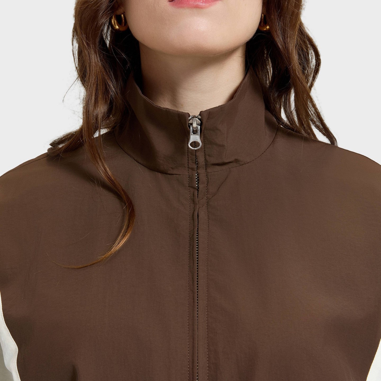 Женская куртка A New Day Colorblock Front-Zip Track Jacket, цвет: Тёмный коричневый — фото 4