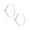 Disney Minnie Mouse 18KT Pink Gold Plated Cubic Zirconia Hoop Earrings, Two Tone - 4 of 4