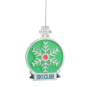 Ganz 3.75" Ski Club Christmas Charm Ornament - Green/White - 1 of 2