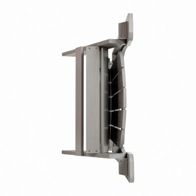 Gray Poly Resin Folding Adirondack Lounge Chairs with Arms